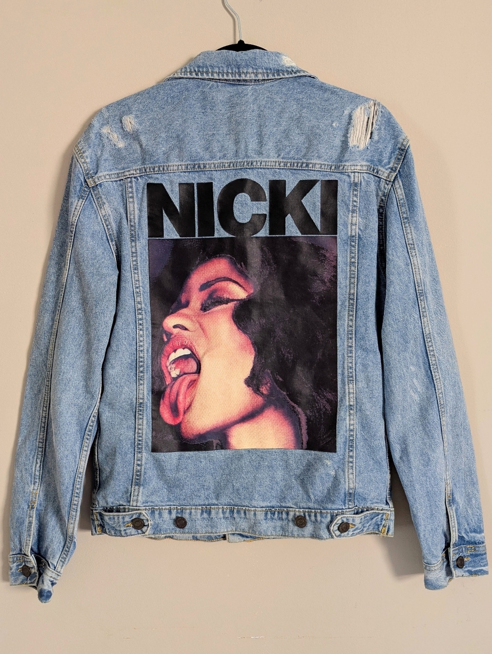 Nicki Minaj x H&M Divided Collab Limited Edition Denim Jacket Size S Rap Hip Hop